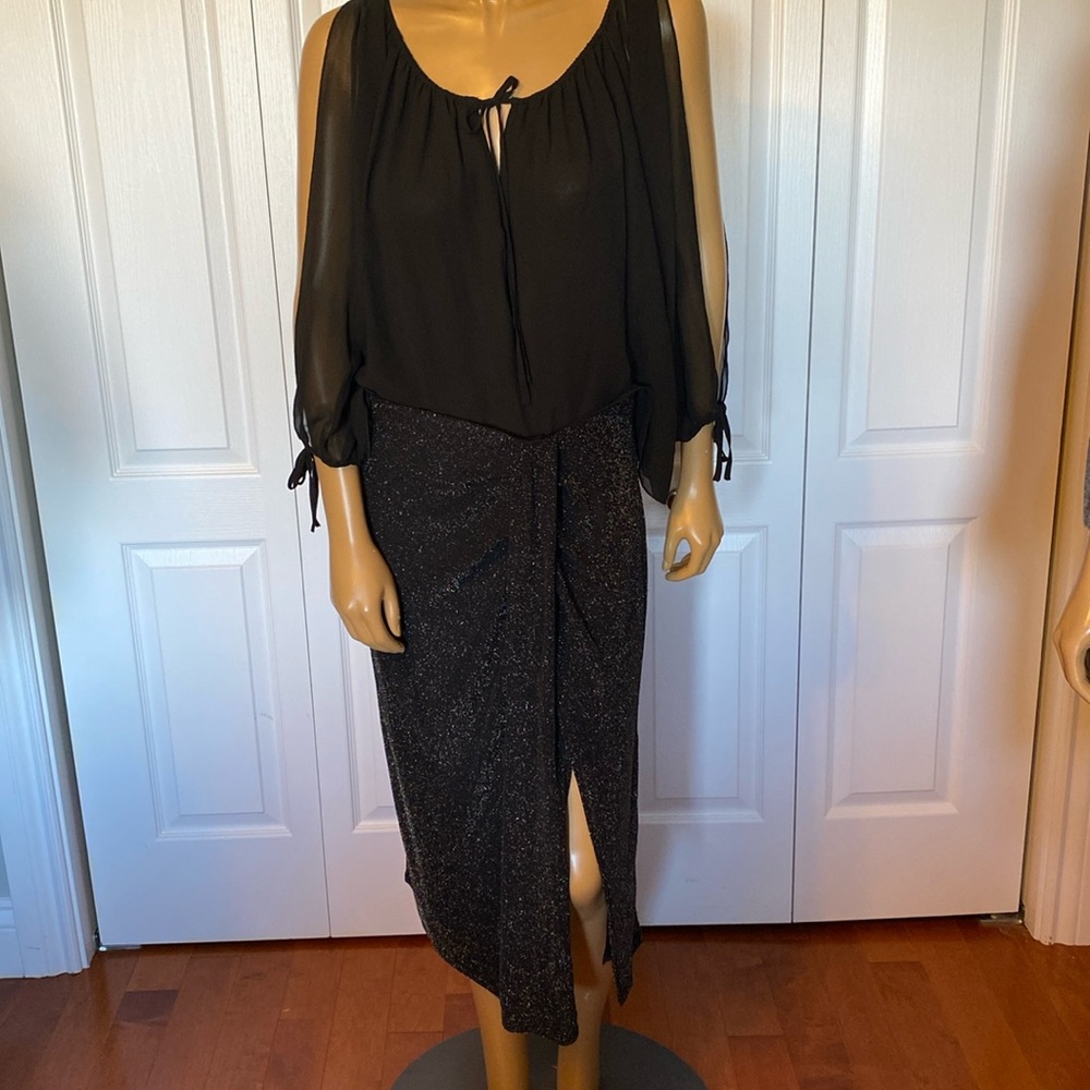 Rock & Shine skirts black with gold & silver sparkle treading NWT a size 12 & 20